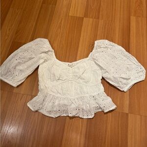 White cropped top